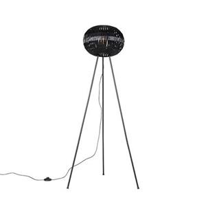 QAZQA Vloerlamp zoe - Zwart - Modern - D 55cm