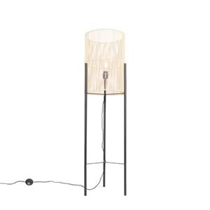 QAZQA Vloerlamp natasja - Naturel - Landelijk - D 39cm