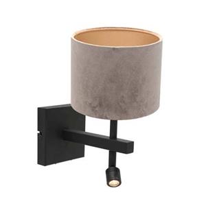 Steinhauer Stang wandlamp grijs metaal kapdiameter: 20 cm