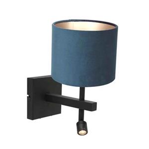 Steinhauer Stang wandlamp blauw metaal kapdiameter: 20 cm