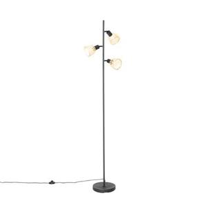 QAZQA Vloerlamp rayan - Naturel - Oosters - D 36cm