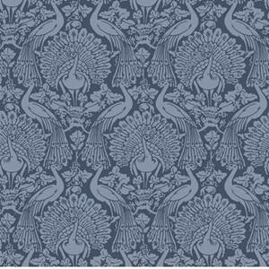 LAURA ASHLEY Vliestapete "Laura Ashley Peacock Damask Dusky Seaspray Vliestapete", animal print, Laura Ashley Peacock Damask Dusky Seaspray Vliestapete