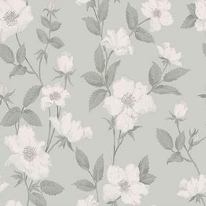 LAURA ASHLEY Vliestapete "Laura Ashley Fleurir Smoke Green Vliestapete", geblümt, Laura Ashley Fleurir Smoke Green Vliestapete