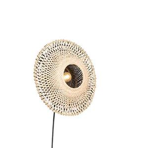 Qazqa Oosterse Wandlamp Bamboe 35 Cm Met Stekker - Rina