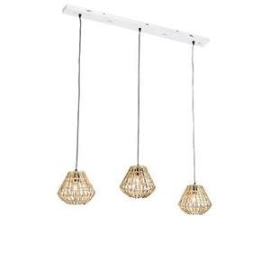 QAZQA Hanglamp diamondcanna - Naturel - Landelijk - L 120cm