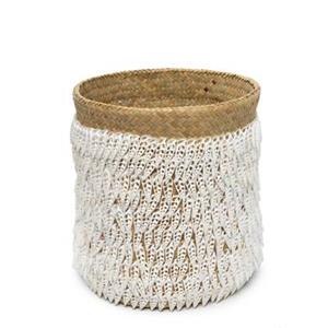 Bazar Bizar Pandan schelp opbergmand naturel wit