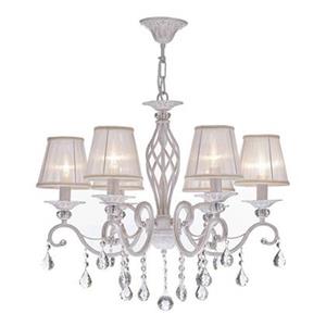 Maytoni Grace kroonluchter, wit, 6-lamps, organza, E14