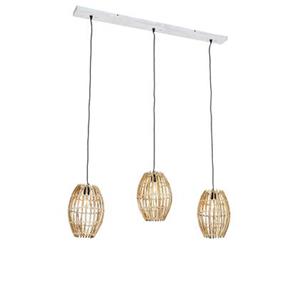 QAZQA Hanglamp capsulecanna - Naturel - Landelijk - L 120cm