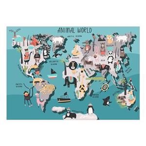 Walljar.com Walljar - Fotobehang - Animal Map