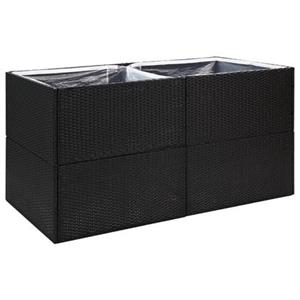 VidaXL Plantenbak 157x80x80 cm poly rattan zwart
