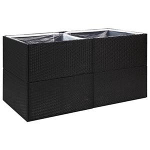 vidaXL Pflanzkübel Schwarz 157x80x80 cm Poly Rattan 