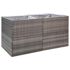 vidaXL Pflanzkübel Grau 157x80x80 cm Poly Rattan 