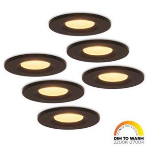 HOFTRONIC 6x Venezia - LED Inbouwspots Badkamer IP65 Zwart