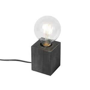 QAZQA Tafellamp bloc - Zwart - Landelijk - L 80mm