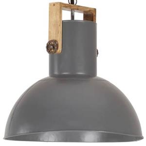 vidaXL Hängelampe Industriestil 25 W Grau Rund Mangoholz 52 cm E27 