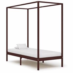 VidaXL Hemelbedframe massief grenenhout donkerbruin 90x200 cm