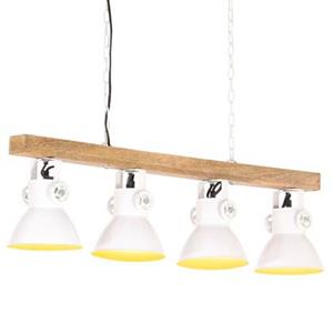 vidaXL Deckenlampe Industriestil Weiß E27 Mangoholz 