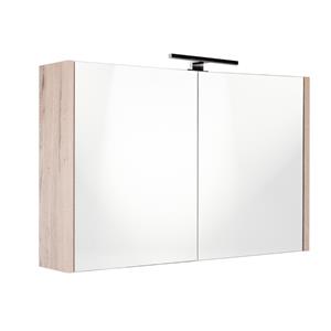 Best Design Happy spiegelkast met verlichting 100x60cm eiken