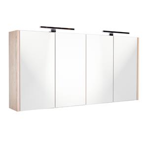 Best Design Happy spiegelkast met verlichting 120x60cm eiken