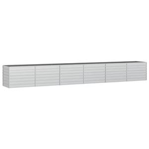 VidaXL Plantenbak verhoogd 600x80x77 cm gegalvaniseerd staal zilver