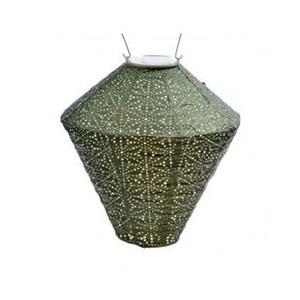 LUMIZ Solar Buitenlampion Sashiko Diamond - 28 cm - Licht Groen