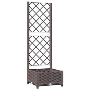 VidaXL Plantenbak met latwerk 40x40x121,5 cm polypropeen bruin