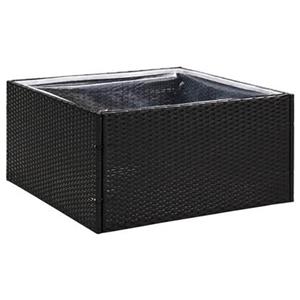 VidaXL Plantenbak 80x80x40 cm poly rattan zwart