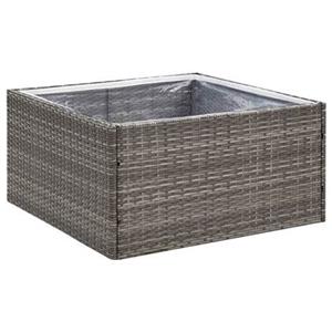 vidaxl Plantenbak 80x80x40 cm poly rattan grijs