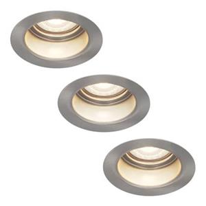 HOFTRONIC™ 3x Mari LED inbouwspot verzonken - 5 Watt - Neutraal wit 4000K - Verwisselbare GU10 - Dimbaar - voor binnen en buiten - RVS