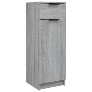 Badkamerkast 32x34x90 cm bewerkt hout grijs sonoma eikenkleurig