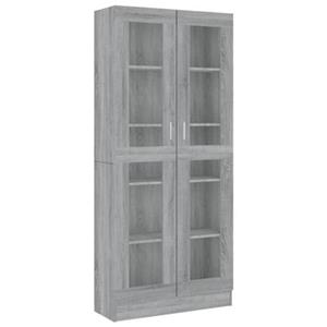 vidaXL Vitrinenschrank Grau Sonoma 82,5x30,5x185,5 cm Holzwerkstoff 