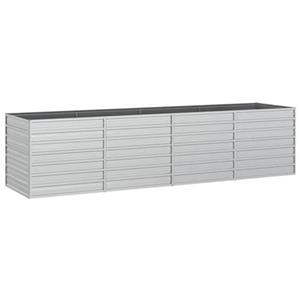 VidaXL Plantenbak verhoogd 320x80x77 cm gegalvaniseerd staal zilver