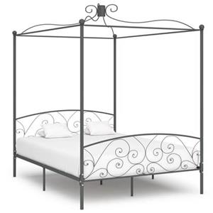 vidaXL Hemelbedframe metaal grijs 160x200 cm
