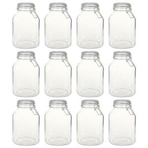 VidaXL Potten met sluiting 12 st 3 L glas