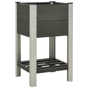 VidaXL Plantenbak verhoogd met schap 50x50x90 cm HKC grijs
