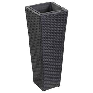 VidaXL Plantenbak verhoogd 30x30x80 cm poly rattan zwart