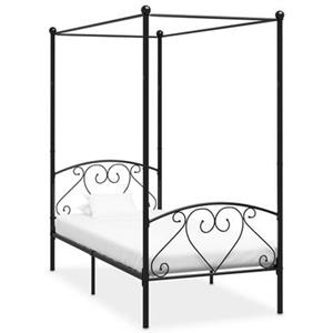 vidaXL Himmelbett-Gestell Schwarz Metall 90 x 200 cm 