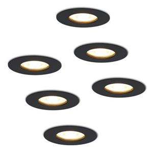 HOFTRONIC Hofronic 6x Bari - LED Inbouwspots Badkamer IP65 Zwart