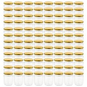 Marmeladengläser mit Goldenem Deckel 96 Stk. 230 ml vidaXL - Gold
