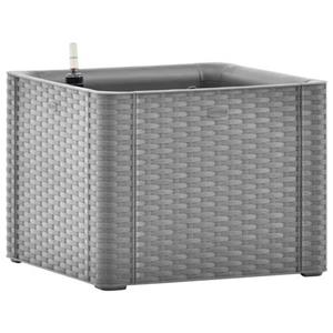 VidaXL Plantenbak hoog met zelfbewateringssysteem 43x43x33 cm grijs