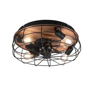 TRIO Leuchten Deckenleuchte "Trondheim", 4 flammig-flammig, mit Ventilator, Fernbedienung., Leuchte/ Ventilator getrennt schaltbar