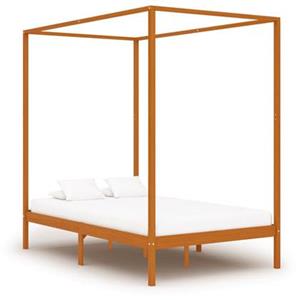 VidaXL Hemelbedframe massief grenenhout honingbruin 120x200 cm