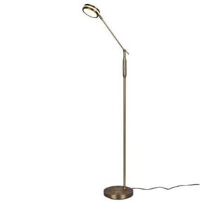 trioleuchten Dimmbare LED Stehleuchte FRANKLIN schwenkbar, Höhe 133cm, Altmessing