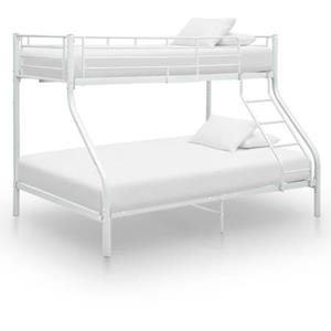 VidaXL Stapelbedframe metaal wit 140x200 cm/90x200 cm