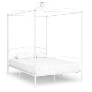 vidaXL Himmelbett-Gestell Weiß Metall 120 x 200 cm 