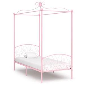 vidaXL Himmelbett-Gestell Rosa Metall 90 x 200 cm 