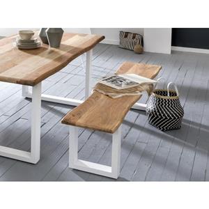 Home affaire Bank Manhattan in boomstam-look en frame u-model van wit metaal