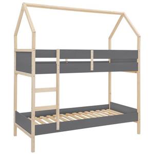 Lüttenhütt Stapelbed Janne van mooi massief grenenhout, stapelbed, in een huis-look model, inclusief praktische massieve houten ladder, te bestellen in verschillende kleurvarianten, ligopper