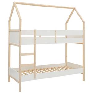 Lüttenhütt Stapelbed Janne van mooi massief grenenhout, stapelbed, in een huis-look model, inclusief praktische massieve houten ladder, te bestellen in verschillende kleurvarianten, ligopper