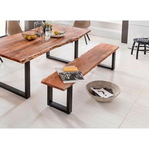 Premium collection by Home affaire Zitbank Manhattan in boomstam-look en frame u-model van zwart metaal
